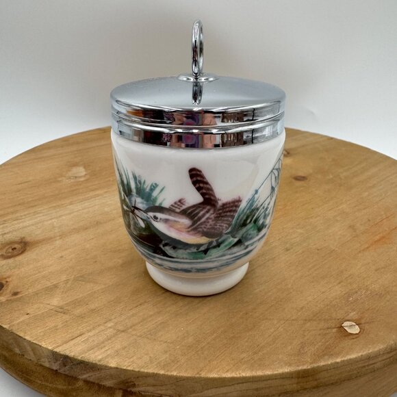 Vintage Royal Worcester Double Egg Coddler w/ Birds - Picture 1 of 13